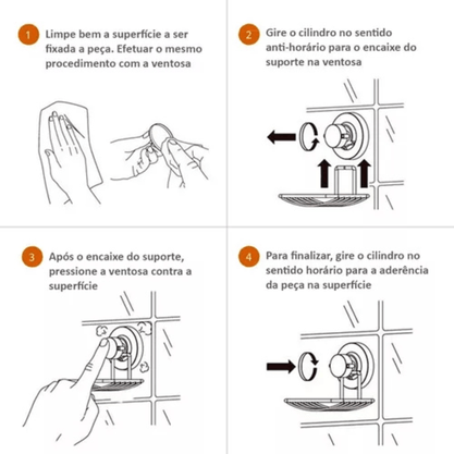 SUPORTE 4050 MULTIUSO FIXAÇÃO COM VENTOSA ROSE GOLD  - FUTURE -