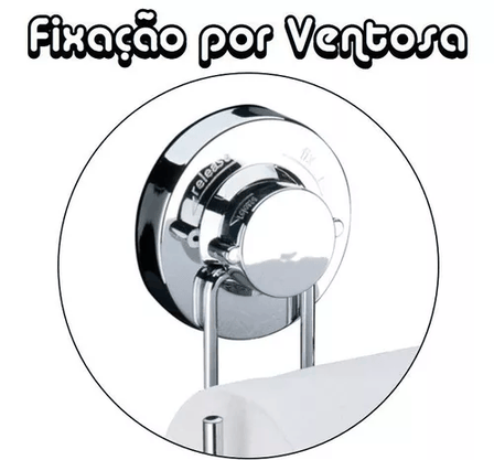 SUPORTE PARA PAPEL 4008 CROMADO COM VENTOSA - FUTURE - PAREDE -