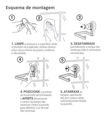 SUPORTE PARA SECADOR DE CABELO 4020 CROMADO COM VENTOSA - FUTURE -