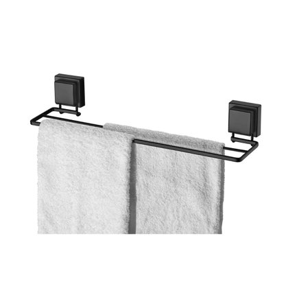 TOALHEIRO DUPLO COM VENTOSA 8054PT 45CM PRETO FOSCO - FUTURE