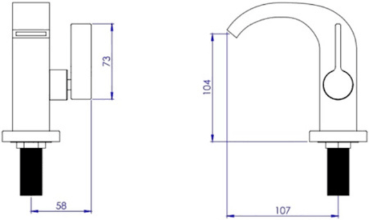 TORNEIRA PARA LAVATÓRIO 81015 C70 SQUARE ROSE FOSCO - RAINHA