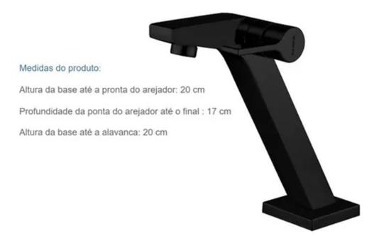 TORNEIRA PARA LAVATÓRIO 91017 C70 REQUINTE PRETO FOSCO - RAINHA