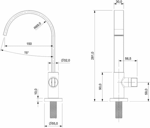 TORNEIRA PARA LAVATÓRIO DE MESA BICA ALTA FLOW BLACK MATTE - ROCA