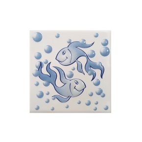 Azulejo Cerâmico Decor Peixes Branco para Ambientes Internos, Externos e Piscinas - Eliane