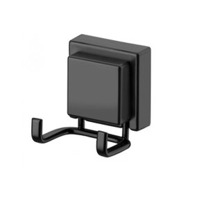 GANCHO DUPLO 8055pt COM VENTOSA QUADRADO PRETO FOSCO - FUTURE