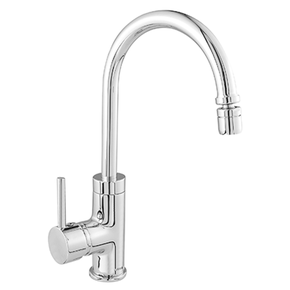 RAINHA 2630 TORNEIRA MONOCOMANDO SLIM CANO ALTO INOX C/ AREJADOR ARTICULADO