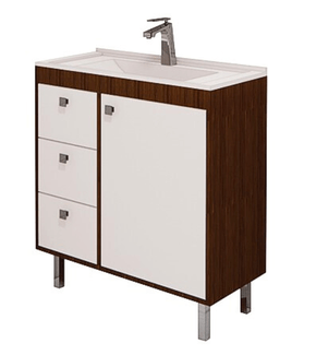 BALCAO MILFA 80 CARVALHO QUARTZO COM CUBA (SEM ESPELHO) - CGC MÓVEIS