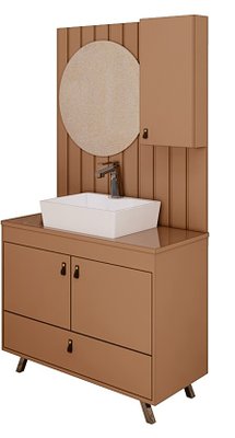 CONJUNTO DE MÓVEIS CONDOTTI 80 CAPUCCINO/CANOVAS - CGC MÓVEIS