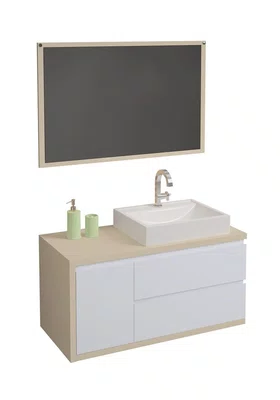 CONJUNTO DE MÓVEIS NEW PARIS 100CM CINAMOMO/DUST - BERTON