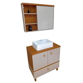 CONJUNTO DE MÓVEIS VERONA 80CM CINAMOMO/DUST - BERTON