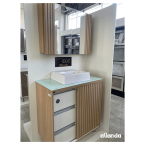 CONJUNTO RIENZZO (SOBREPOR) 80CM BRANCO CARVALHO - CGC Móveis