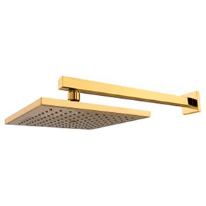 RAINHA 645600 DUCHA FRIA ARTICULADA SQUARE GOLD BRILHANTE METAL