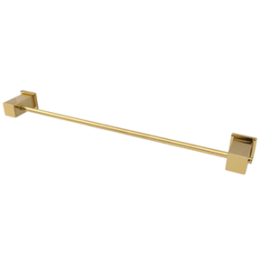 RAINHA PORTA TOALHA RETO SEMI LUXO SQUARE 54 CM GOLD BRILHANTE INOX