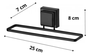 FUTURE 8053PT TOALHEIRO DE LAVABO 25 CM BLACK MATTE - COM VENTOSA