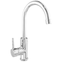 RAINHA 2633 TORNEIRA MONOCOMANDO SLIM CANO ALTO INOX C/ AREJADOR FIXO