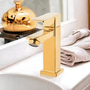 RAINHA 65030 MISTURADOR MONOCOMANDO LAVT. BANC. BICA ALTA 27 CM GOLD BRILHANTE
