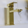 RAINHA 65030 MISTURADOR MONOCOMANDO LAVT. BANC. BICA ALTA 27 CM GOLD BRILHANTE